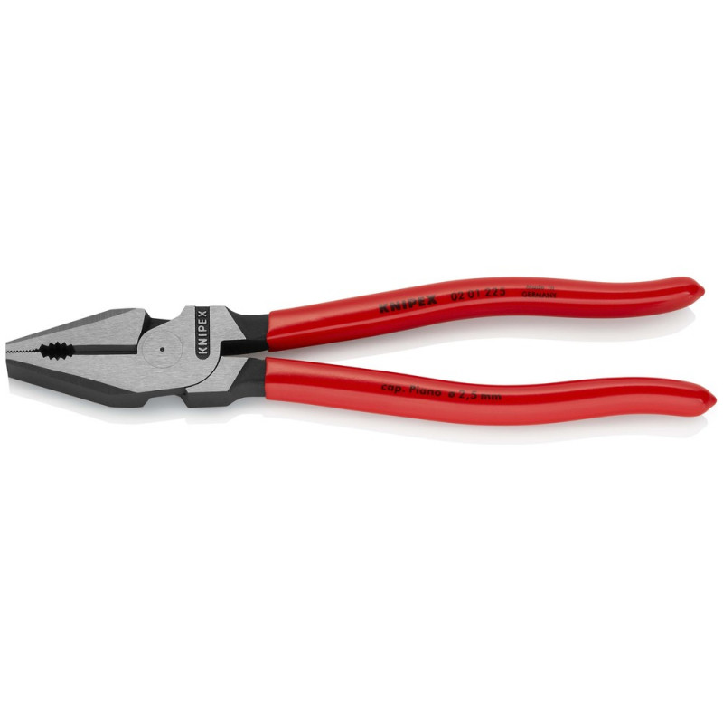 KNIPEX (02 01 225 SB) Kraft-Kombizange mit Kunststoff überzogen schwarz atramentiert