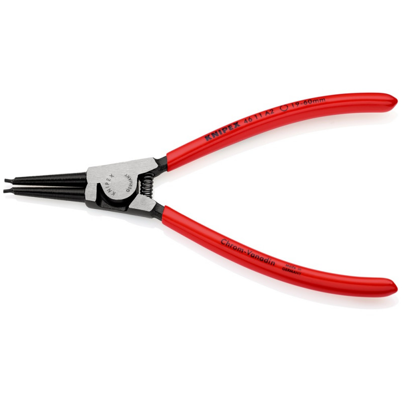 KNIPEX (46 11 A2 SB) Sicherungsringzange für Außenringe auf Wellen mit Kunststoff überzogen schwarz atramentiert