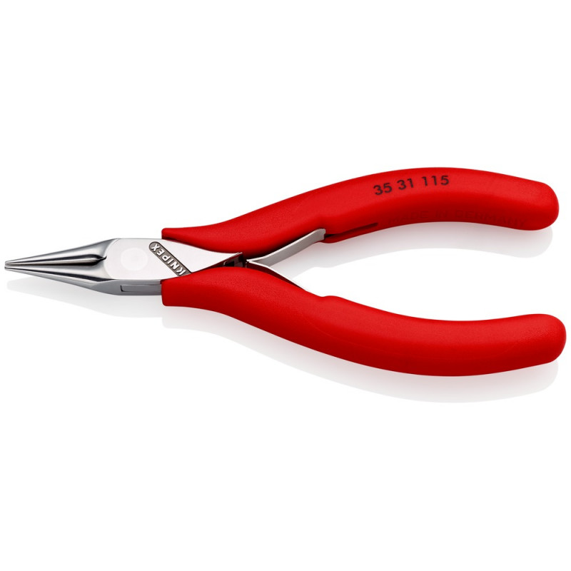 KNIPEX (35 31 115) Elektronik-Greifzange mit durchgestecktem Gelenk mit rutschhemmenden Kunststoff-Hüllen