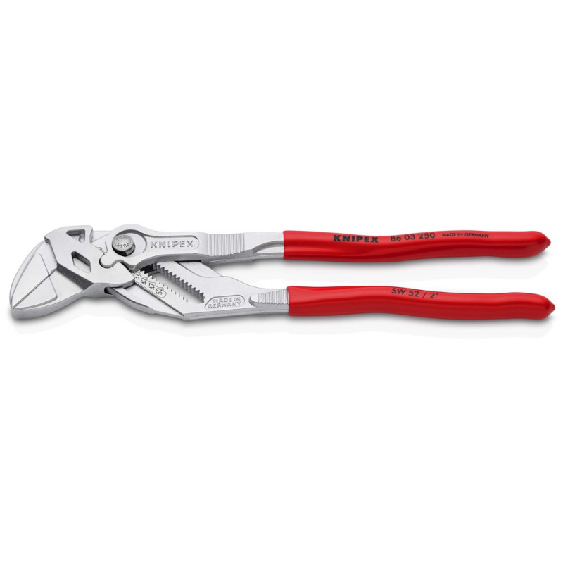 KNIPEX (86 03 250 SB) Zangenschlüssel Zange und Schraubenschlüssel in einem Werkzeug mit Kunststoff überzogen verchromt