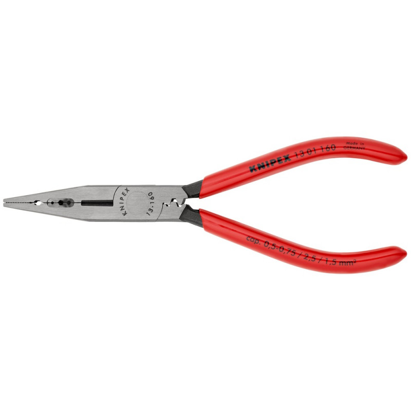 KNIPEX (13 01 160 SB) Verdrahtungszange mit Kunststoff überzogen schwarz atramentiert