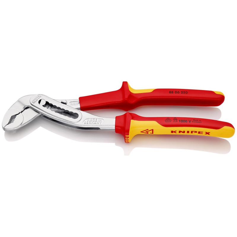 KNIPEX (88 06 250 SB) KNIPEX Alligator® Wasserpumpenzange isoliert mit Mehrkomponenten-Hüllen, VDE-geprüft verchromt