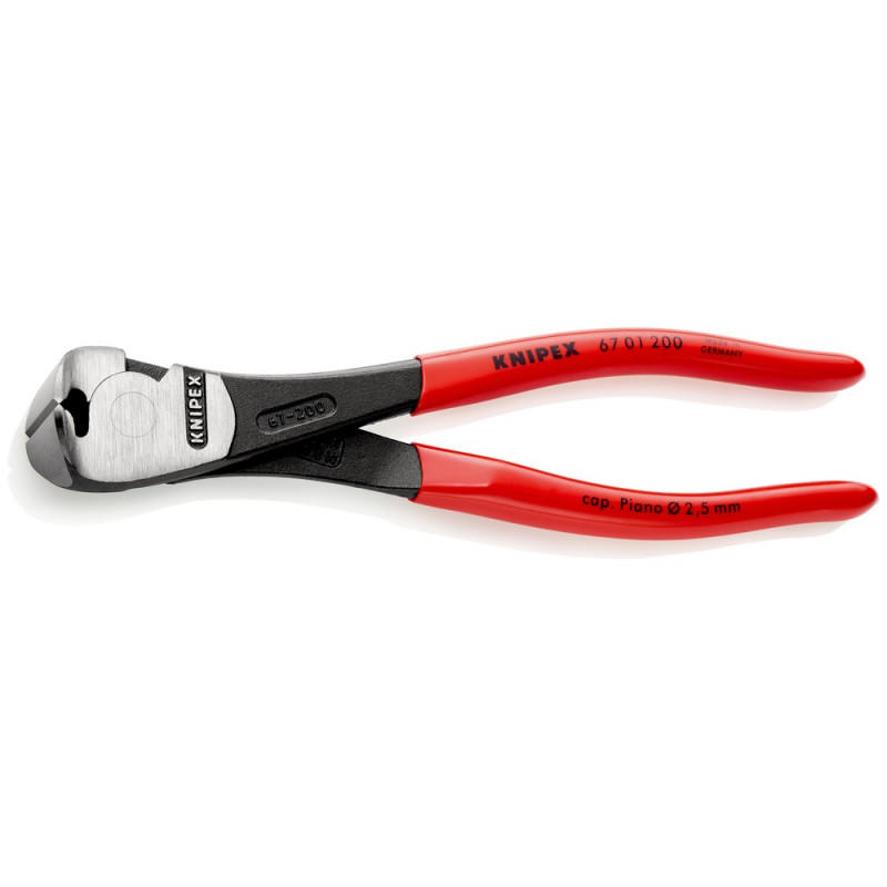 KNIPEX (67 01 200) Kraft-Vornschneider mit Kunststoff überzogen schwarz atramentiert
