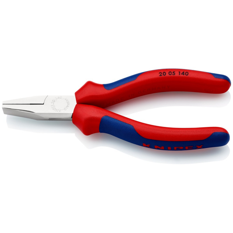 KNIPEX (20 05 140) Flachzange mit Mehrkomponenten-Hüllen verchromt