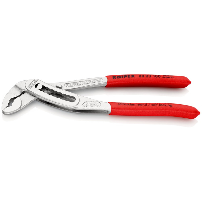 KNIPEX (88 03 180) KNIPEX Alligator® Wasserpumpenzange mit rutschhemmendem Kunststoff überzogen verchromt