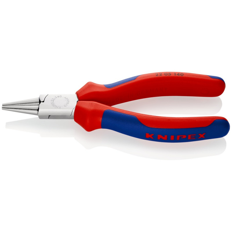 KNIPEX (22 05 140) Rundzange mit Mehrkomponenten-Hüllen verchromt