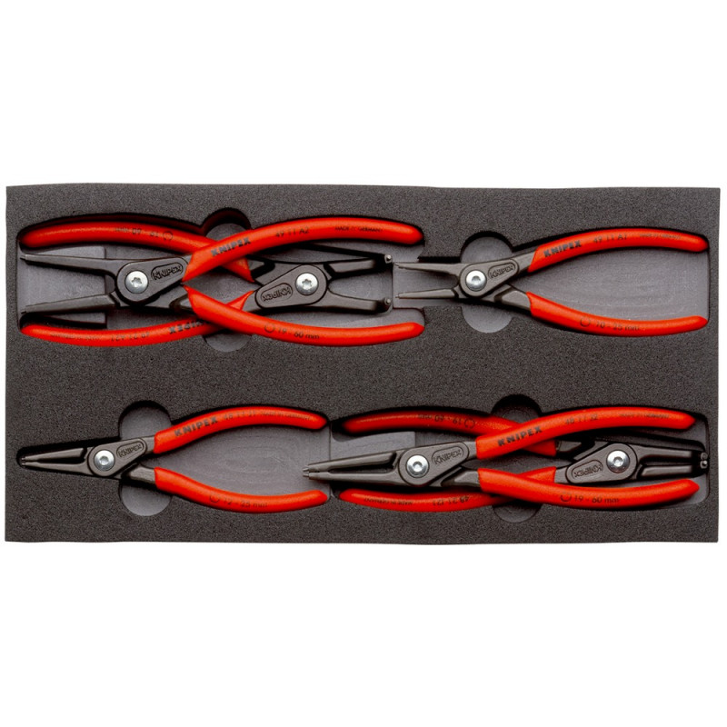 KNIPEX (00 20 01 V02) Präzisions-Sicherungsringzangen-Set in Schaumstoffeinlage 6-teilig