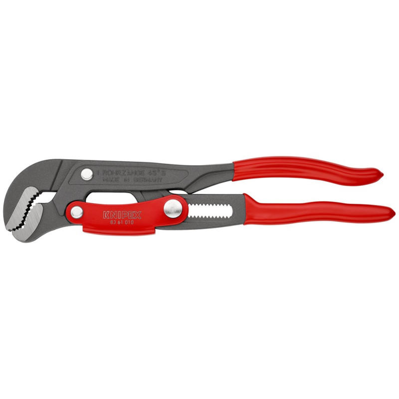 KNIPEX (83 61 010) Rohrzange S-Maul mit Schnelleinstellung mit Kunststoff überzogen grau pulverbeschichtet
