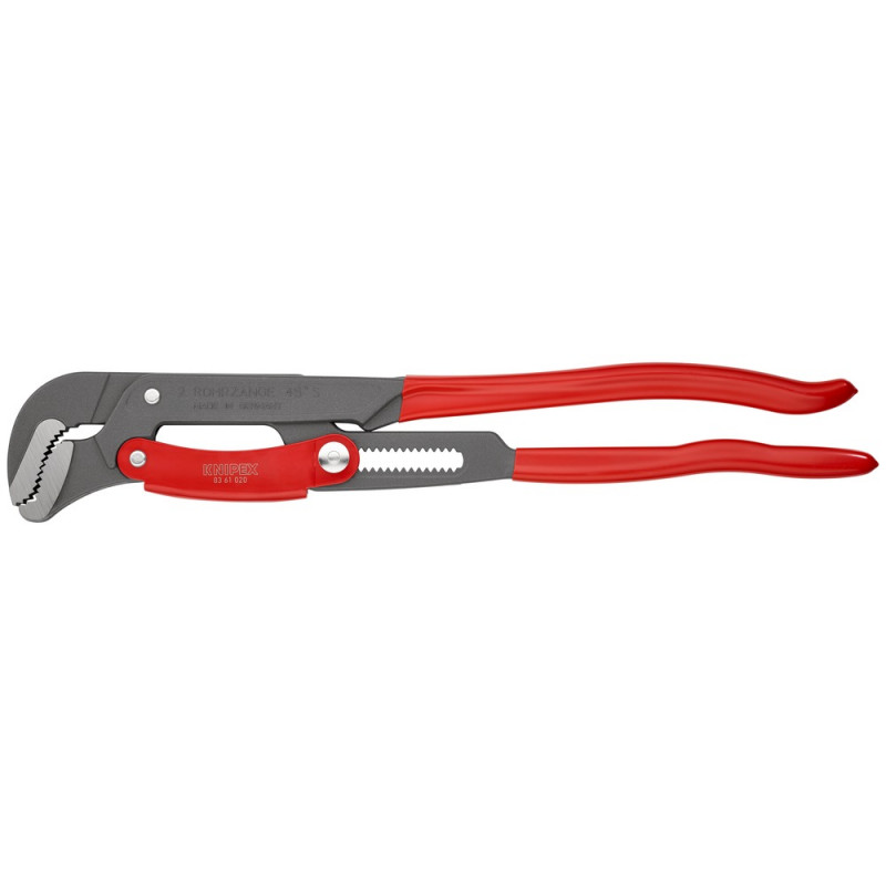 KNIPEX (83 61 020) Rohrzange S-Maul mit Schnelleinstellung mit Kunststoff überzogen grau pulverbeschichtet