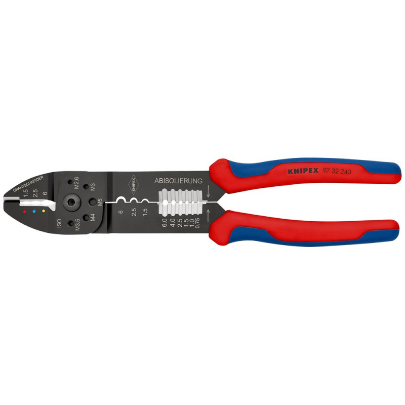 KNIPEX (97 32 240) Crimpzange mit Mehrkomponenten-Hüllen schwarz lackiert