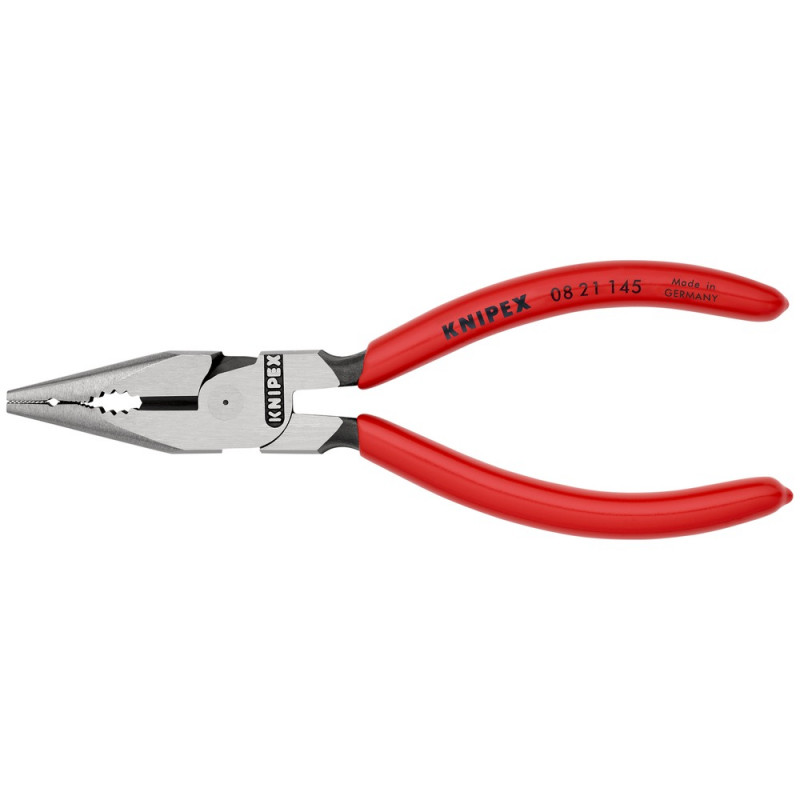 KNIPEX (08 21 145 SB) Spitz-Kombizange mit Kunststoff überzogen schwarz atramentiert