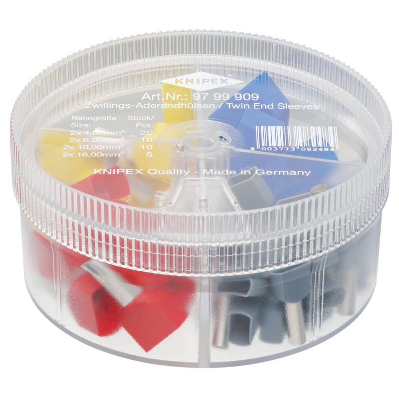 KNIPEX (97 99 909) Sortimentsboxen mit 45 Twin-Aderendhülsen 4-teilig