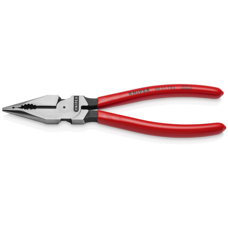 KNIPEX (08 21 185) Spitz-Kombizange mit Kunststoff überzogen schwarz atramentiert