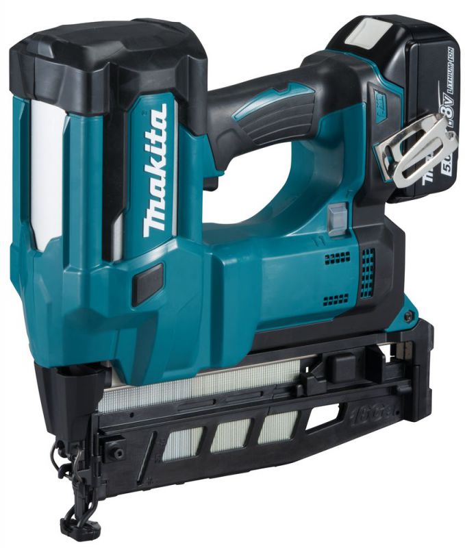 MAKITA Akku-Stauchkopfnagler 64 mm 18,0 V / 5,0 Ah, 2 Akkus + Ladegerät im MAKPAC - DBN600RTJ