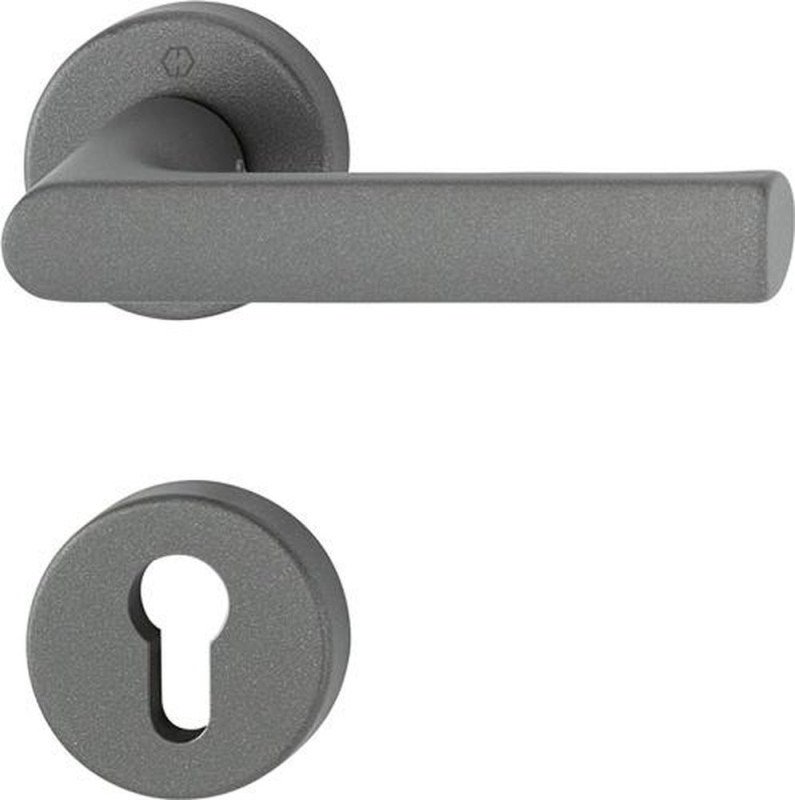 NW-HOPPE Rosettengarnitur (Aluminium F7302 Struktur / PZ) - 12254940