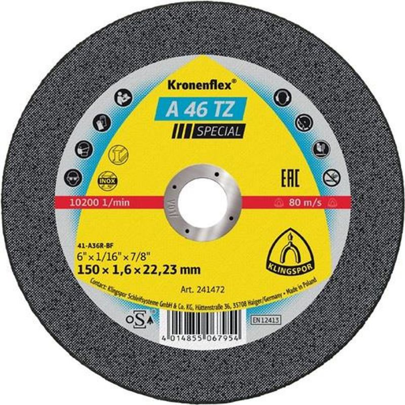 KLINGSPOR Trennscheibe (D150x1,6mm gerade / INOX / Inhalt: 25 Stück) - 241472