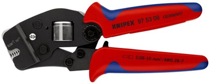 NW-KNIPEX Crimpzange (Gesamtlänge 190 mm / 0,08 - 10,0 (AWG 28 - 7) mm² brüniert) - 97 53 08