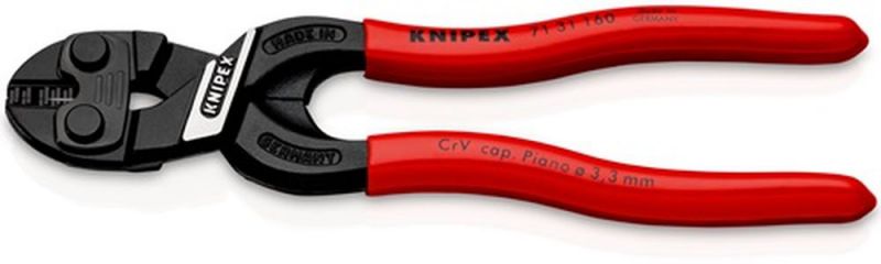 NW-KNIPEX Kompaktbolzenschneider (Länge 160 mm Kunststoffüberzug / gerade 3,3 mm mit Aussparung) - 71 31 160