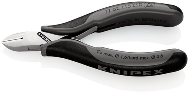 NW-KNIPEX Elektronik-Seitenschneider (Länge 115 mm Form 0 / Facette ja, klein) - 77 02 115 ESD