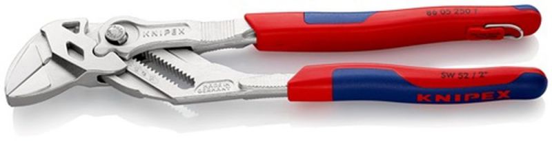 NW-KNIPEX Zangenschlüssel (Länge 250 mm Spannweite 52 mm / verchromt Mehrkomponenten-Hüllen) - 86 05 250 T