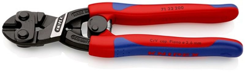 NW-KNIPEX Kompaktbolzenschneider (Länge 200 mm Mehrkomponenten-Hüllen / gerade mit Aussparung) - 71 32 200