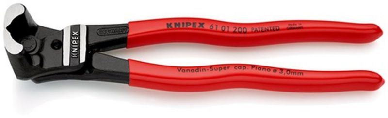 NW-KNIPEX Bolzenvornschneider (Gesamtlänge 200 mm / Kopf poliert Kunststoffüberzug) - 61 01 200