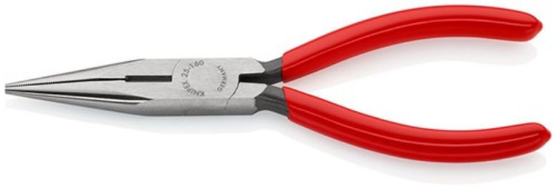 NW-KNIPEX Flachrundzange (Länge 160 mm flach/rund gerade / poliert Kunststoffüberzug) - 25 01 160