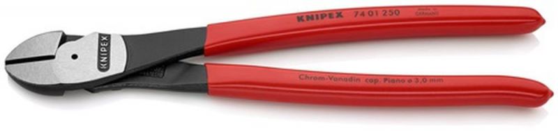 NW-KNIPEX Kraftseitenschneider (Länge 250 mm / poliert Form 0) - 74 01 250