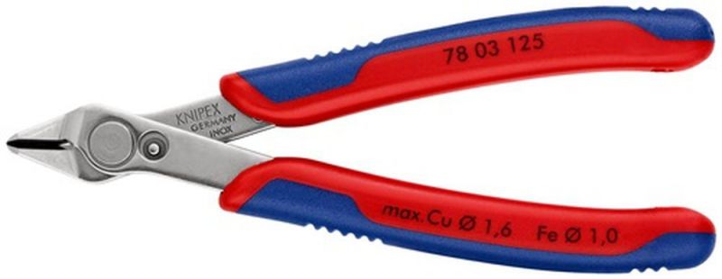 NW-KNIPEX Elektronik-Seitenschneider (INOX Länge 125 mm Form 0 / Facette nein) - 78 03 125