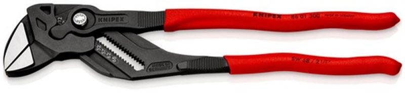 NW-KNIPEX Zangenschlüssel (Länge 300 mm schwarz atramentiert / Spannweite 68 mm Kunststoffüberzug) - 86 01 300