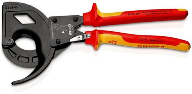 NW-KNIPEX Kabelschneider (Gesamtlänge 320 mm max. 60 (600 mm²) mm / poliert Mehrkomponenten-Hüllen VDE) - 95 36 320