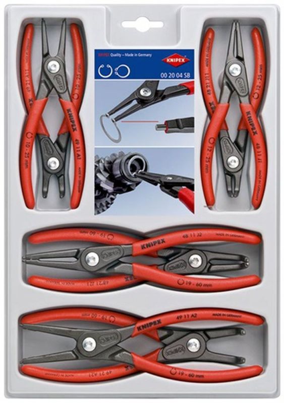 NW-KNIPEX Präzisionssicherungsringzangen-Satz 8-teilig - 00 20 04 SB