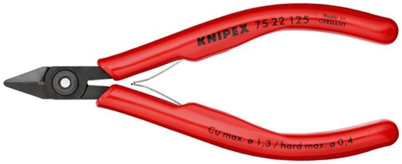 NW-KNIPEX Elektronik-Seitenschneider (Länge 125 mm Form 2 / Facette ja, klein) - 75 22 125