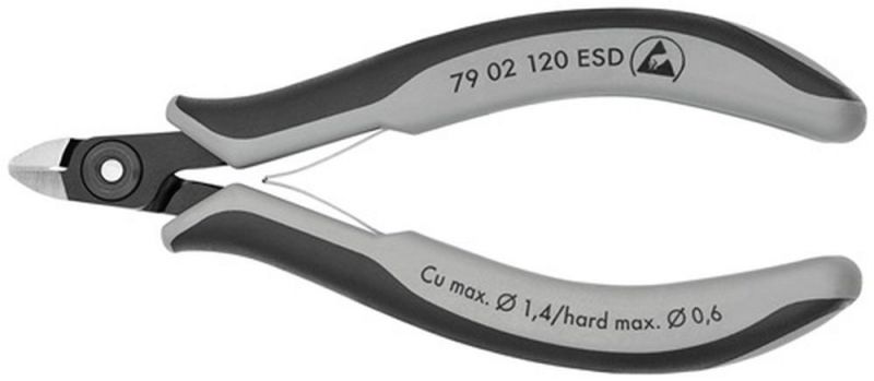 NW-KNIPEX Präzisions-Elektronik-Seitenschneider (Länge 120 mm Form 0 / Facette ja, sehr klein poliert) - 79 02 120 ESD