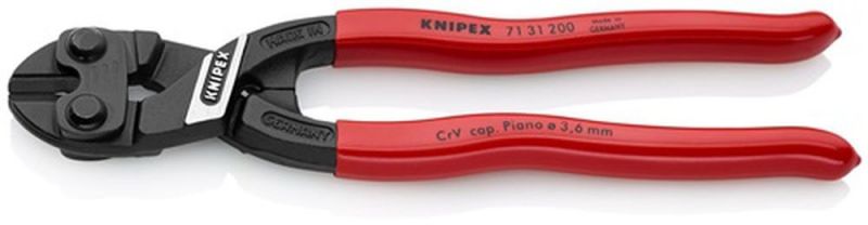 NW-KNIPEX Kompaktbolzenschneider (Länge 200 mm Kunststoffüberzug / gerade 3,6 mm mit Aussparung) - 71 31 200