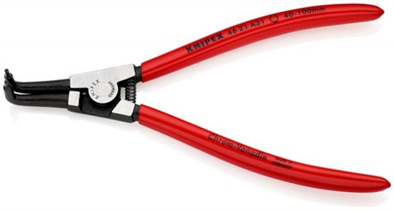 NW-KNIPEX Außensicherungsringzange (für Wellen Ø 40 - 100 mm / 90° gewinkelt) - 46 21 A31