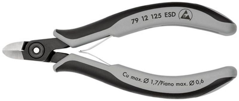 NW-KNIPEX Präzisions-Elektronik-Seitenschneider (Länge 125 mm / Facette ja, sehr klein poliert) - 79 12 125 ESD
