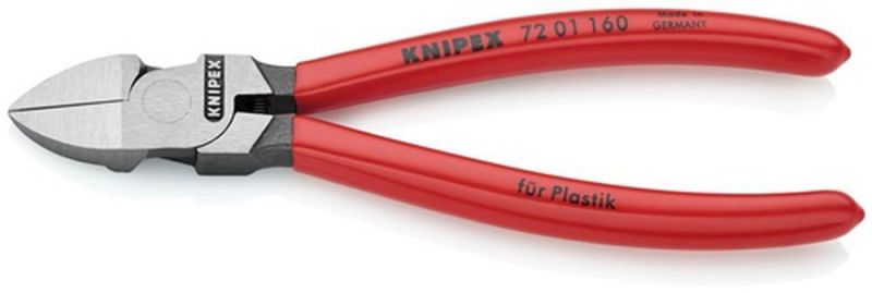 NW-KNIPEX Seitenschneider für Kunststoffe (Länge 160 mm / Kopf poliert gerade) - 72 01 160