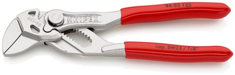NW-KNIPEX Zangenschlüssel (Länge 125 mm Spannweite 23 mm / verchromt Kunststoffüberzug) - 86 03 125