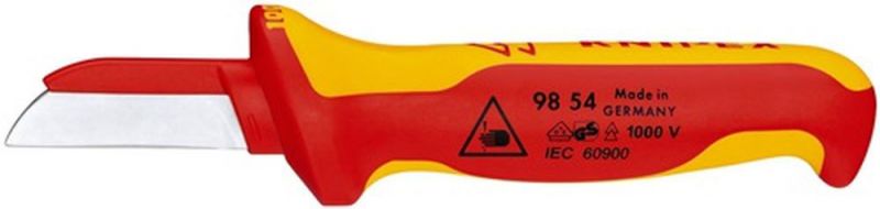 NW-KNIPEX Kabelmesser (Länge 190 mm Klingenlänge 50 mm / Klingenrücken mit Kunststoffüberzug VDE) - 98 54