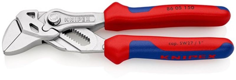 NW-KNIPEX Zangenschlüssel (Länge 150 mm Spannweite 27 mm / verchromt Mehrkomponenten-Hüllen) - 86 05 150