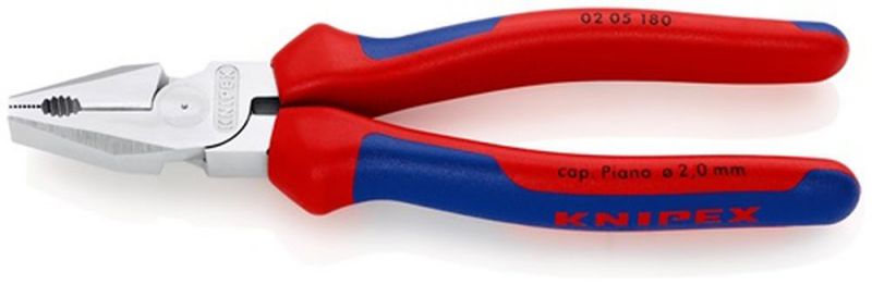 NW-KNIPEX Kraftkombizange (Länge 180 mm / verchromt Comfort-Griff) - 02 05 180