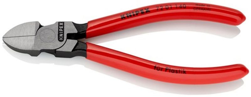 NW-KNIPEX Seitenschneider für Kunststoffe (Länge 140 mm / Kopf poliert gerade) - 72 01 140