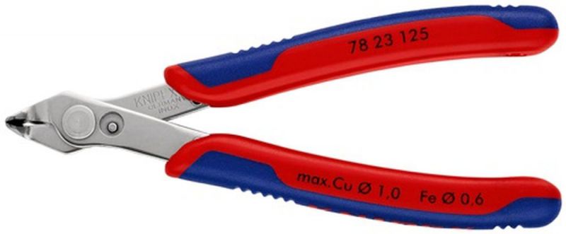 NW-KNIPEX Elektronik-Seitenschneider (INOX Länge 125 mm Form 2 / Facette nein) - 78 23 125