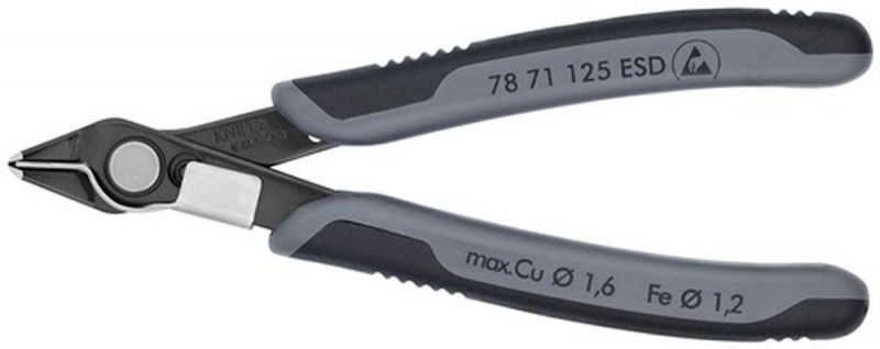 NW-KNIPEX Elektronik-Seitenschneider (Länge 125 mm Form 7 / Facette nein) - 78 71 125 ESD
