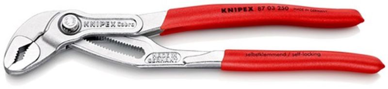 NW-KNIPEX Wasserpumpenzange (Länge 250 mm Spannweite 46 mm / verchromt) - 87 03 250