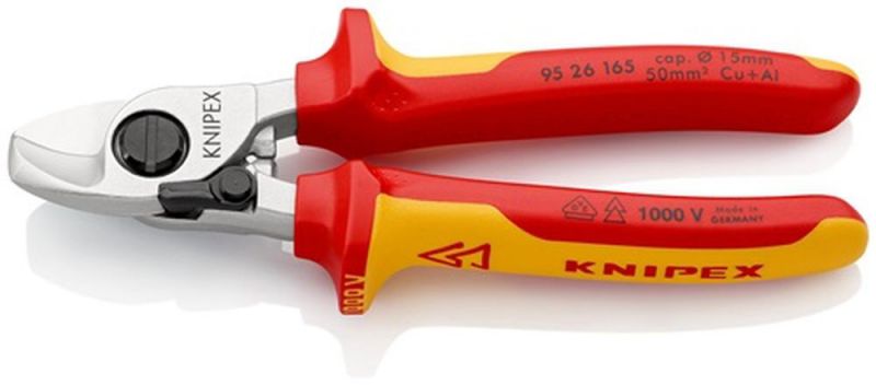 NW-KNIPEX Kabelschere (Länge 165 mm / Kopf verchromt VDE) - 95 26 165