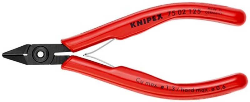NW-KNIPEX Elektronik-Seitenschneider (Länge 125 mm Form 0 / Facette ja) - 75 02 125