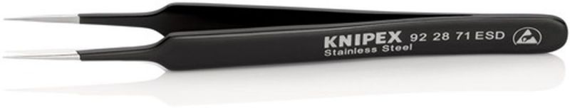 NW-KNIPEX Präzisionspinzette (Länge 110 mm gerade nadelfein / rostfrei, antimagn., elektr. ableitend) - 92 28 71 ESD