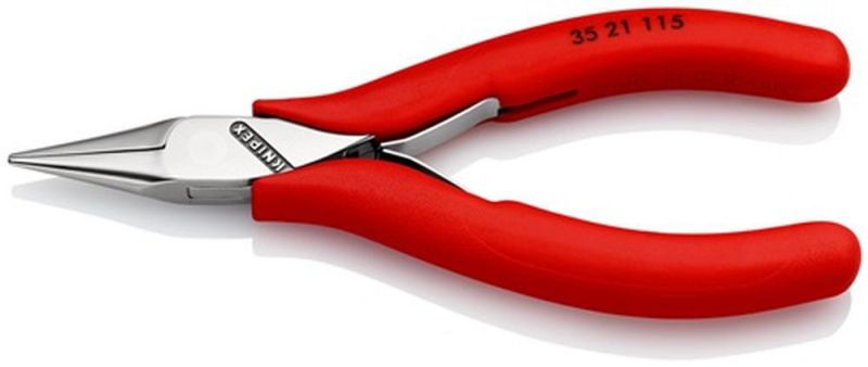NW-KNIPEX Elektronik-Greifzange (Gesamtlänge 115 mm / flachbreite Backen Form 2) - 35 21 115